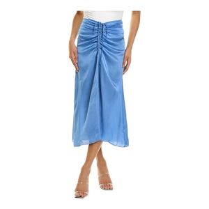 NEW Line & Dot Natasha Ruched Midi Skirt in Sky Blue 💙 Size XS Revolve Silky